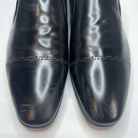 Kenneth Cole Reaction Eddy Brogue Slip On Black Loafers - Picture 6 of 12